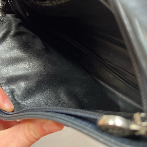 Fendi Purse Clutch Navy Blue Leather 10 inch - Picture 6 of 7